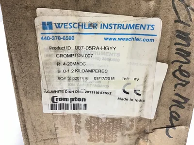 Crompton 007-05RA-HGYY Switchboard Panel Meter Scale 0-1.2 Kiloamperes 4-20mADC