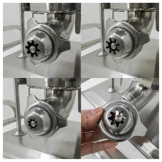 Set of 4 Stainless Steel Churro Nozzles Attachment for Sausage Stuffer