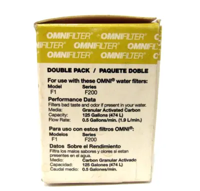 BOX OF 2 NEW OMNIFILTER MODEL F1 FILTER REPLACEMENT CARTRIDGES SERIES F200