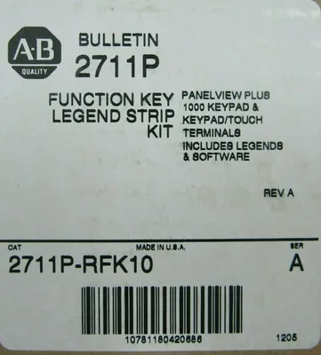 NEW ALLEN BRADLEY 2711P-RFK10 FUNCTION KEY LEGEND STRIP KIT SER A 2711PRFK10