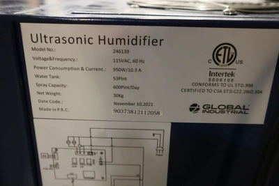 Used GLOBAL INDUSTRIES 246139 ULTRASONIC HUMIDIFIER Humidifiers Minnesota US | Machinesused.com #1574376