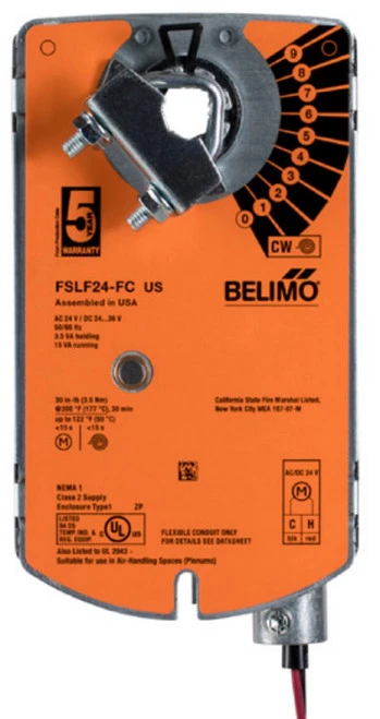 Belimo FSLF24-FC US Fire & Smoke Actuator, 30 in-lb 3.5 Nm Spring Return [New]