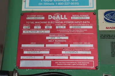 USED DOALL TF-2021M