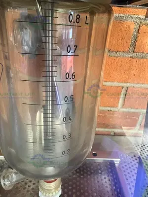 Used BUCHIGLASUSTER JACKETED 0.8 LITER GLASS REACTOR, 6 BAR W/ IMPELLER Reactors California US | Equipment Lab #1407299