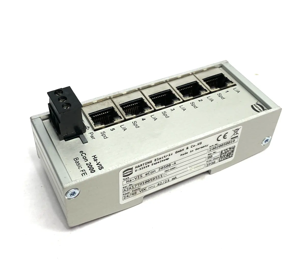 USED HARTING INDUSTRIAL ETHERNET SWITCH HA-VIS ECON 2050B-A