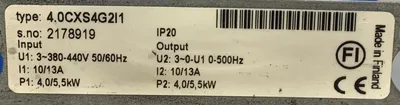 VACON 4.0CXS4G2I1 Electrical/PLC/Automation | ESS Industrial Equipment Sales (5)