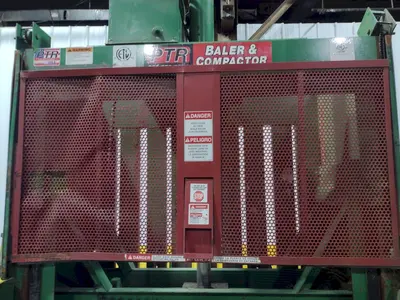 72" X 30" PHILADELPHIA TRAMRAIL PTR MODEL #7230 VERTICAL HYDRAULIC CARDBOARD BALER: STOCK #18052