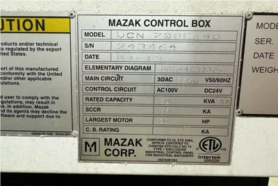 Used 2013 MAZAK NEXUS VCN 700E/40-II Vertical Machining Centers Ontario CA | Legacy CNC Machinery, LLC #390601