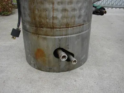SPC4796  Reactor 50 gallon HC Hicks & Sons chemical reactor, 50 psi internal, 125 psi jacket, 3/4 hp agitator