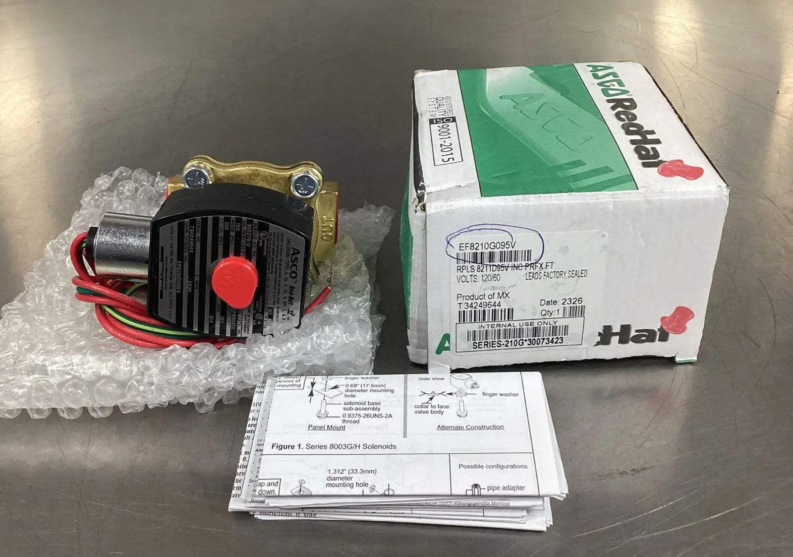 ASCO EF8210G095V SOLENOID VALVE 120/60 6B-4