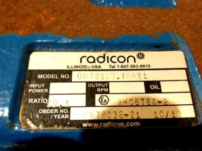 New | in-Stock Radicon C072180.TAAT1, Series C, BHQ6764-2 Speed Reducers Michigan US | Maverick Industrial Sales #1460913