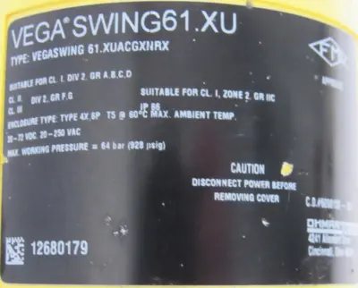 USED OHMART VEGA SWING61.XU TRANSMITTER VEGA SWING61.XUACGXNRX