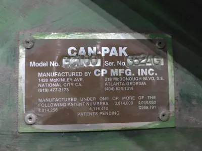 96" CP MFG MODEL #GC-100 "GLASSHOPPER" PORTABLE INCLINED CONVEYOR & GLASS CRUSHER: YOBRO #24416