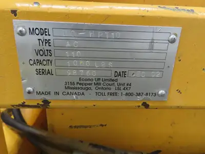 Econo Lift DO-HPT10 Drive On High Point Tilter Tote Tipper 1000lb 120V