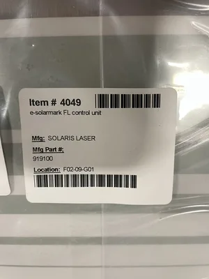 Solaris Laser 919100 e-SolarMark FL Control Unit -NIB