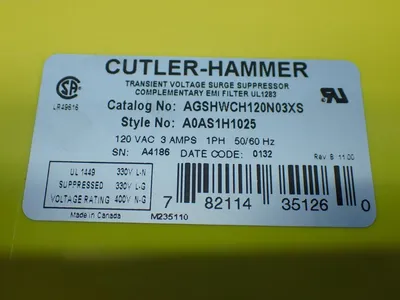 NEW CUTLERHAMMER AGSHWCH120N03XS