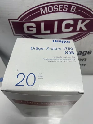 Drager X-Plore 1750 N95 Mask 3951331 Box of 20 New Individual Pack Sealed