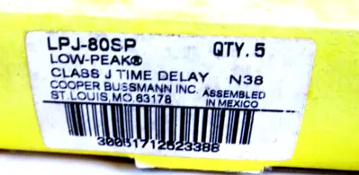NEW LOT OF 5 BUSSMANN LPJ-80SP TIME DELAY FUSES LPJ80SP