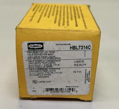 New | in-Stock HUBBELL HBL7314C Miscellaneous Equipment (Electrical & Power) Ohio US | Surplus Asset Holdings #1460388