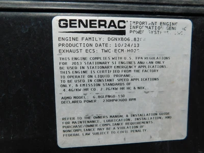 Used Generac MG0150KG036.8L36GPYYF Generators Ohio US | Equipment Recovery Corp. #1329802