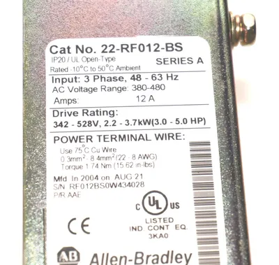 ALLEN BRADLEY 22-RF012-BS LINE FILTER 22RF012BS