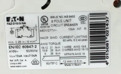 USED EATON FAZ-D10/3-NA