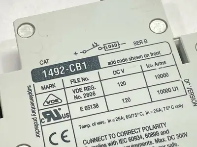 1492-CB1DF050 | Allen Bradley  Ser B Circuit Breaker 1-Pole 5A 300V - Used