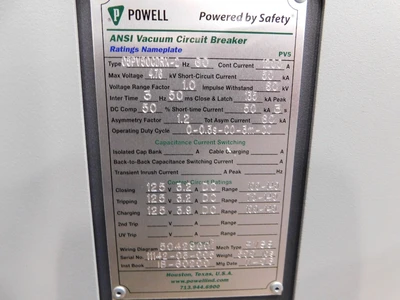 Used Powell NA Circuit Breakers Ohio US | Equipment Recovery Corp. #1330785