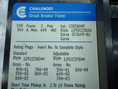 Used CHALLENGER CSM3800F Circuit Breakers Ohio US | HGR 24 #782589