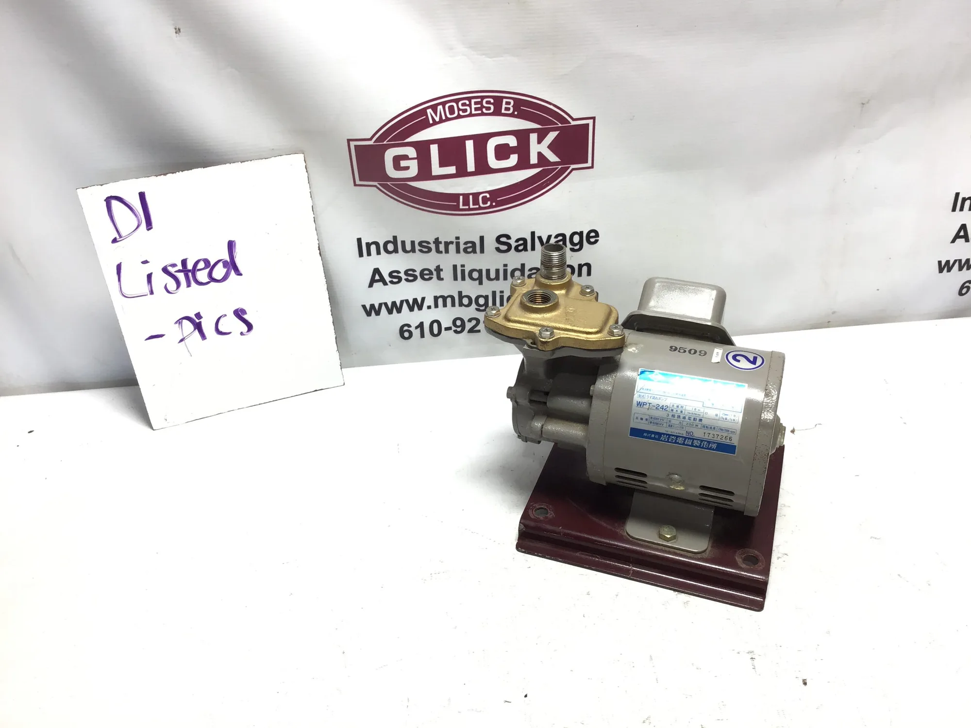 IWAYA WPT-242 3/4″ Brass Water Pump 3PH 200W 2769/3300 RPM 20/25L/min