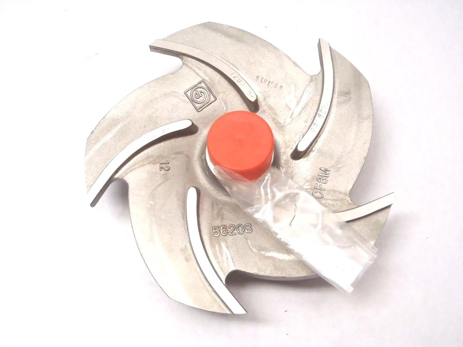 Goulds 076793-1203 Pump Impeller 7-3/8" DIA 5 Vane w/Teflon O-Ring 316SS