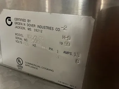 Used Groen TDB/7-20 Commercial 20 QT Steam Jacketed Kettle, 480V, 3 Phase