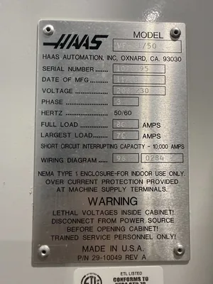Used 2008 HAAS VF-11/50 Vertical Machining Centers Florida US | GMT #1485648