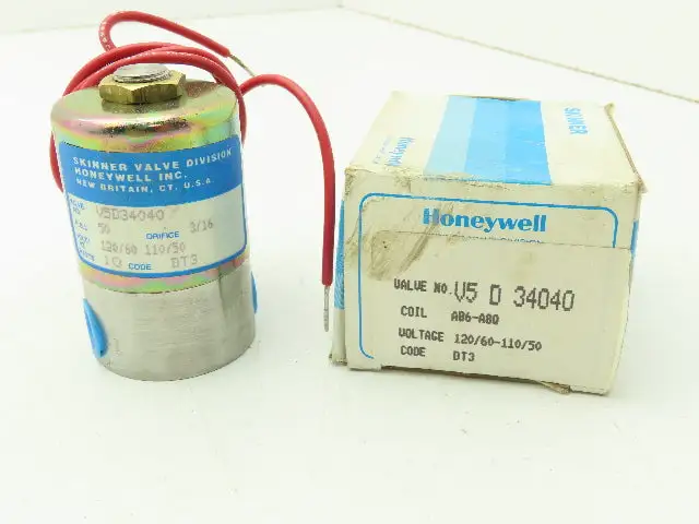 Honeywell Skinner V5D34040 Solenoid Valve 2-Way (NC) 120VAC 50 PSI 1/4" NPT
