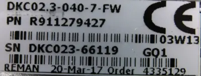 REFURBISHED REXROTH R911279427 SERVO DRIVE DKC02.3-040-7-FW