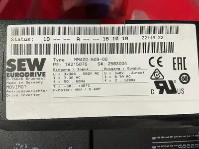 Used SEW EURODRIVE MM40D50300 Variable Speed Drives Ohio US | HGR 24 #1335301