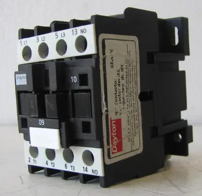 Dayton Electrical 9 Amp IEC Contactor 3 Pole 600V Max 6EAJ9 w/ 24V 50/60 Hz Coil