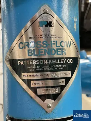 USED Patterson-Kelley 1 Cu Ft P-K CrossFlow Twin Shell Blender, S/S