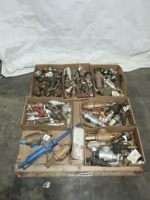 PALLET OF ASSORTED RELIEF VALVES, FARRIS, ALLIED VALVE, DRESSER, CROSBY
