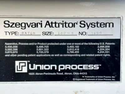 USED 1985 SZEGVARI ATTRITOR BATCH 100-S