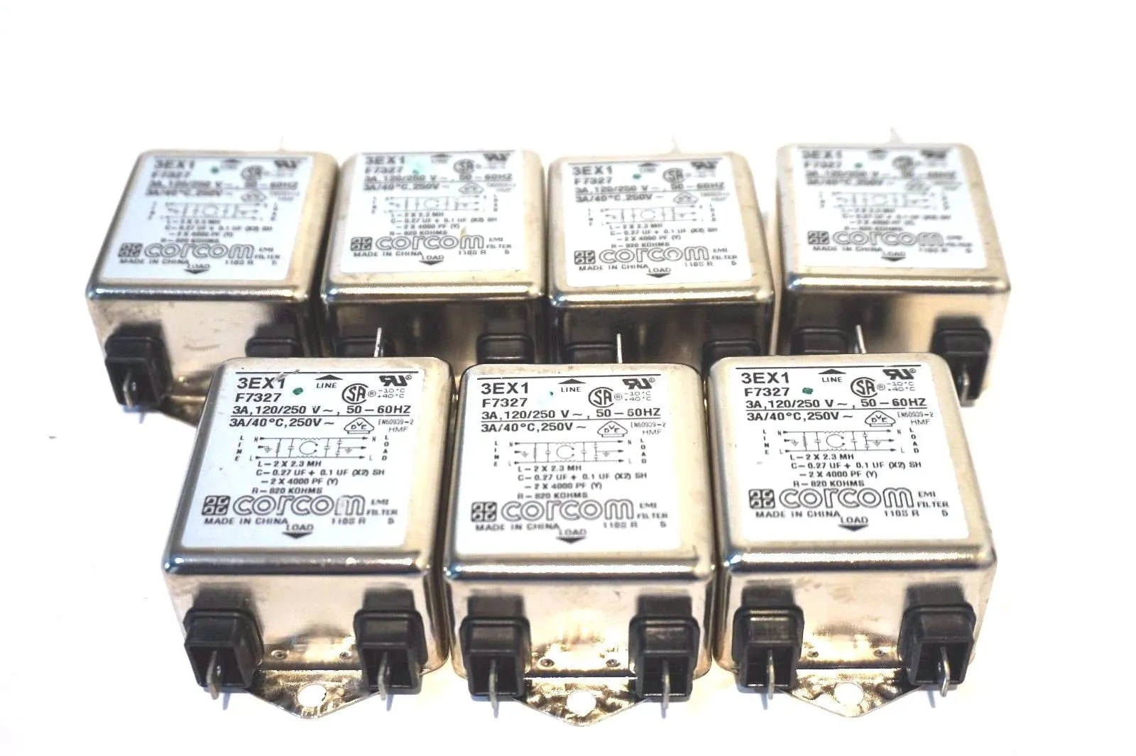 7 NEW CORCOM 3EX1 POWER LINE FILTER F7327