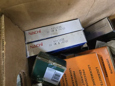 Box of Mixed Bearings, Seals, Locking Nuts