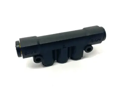 USED PARKER PNEUMATIC PUSH-IN FITTING 6MM TO 8MM TUBE BLACK