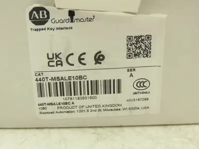 Allen Bradley 440T-MSALE10BC Guardmaster Trapped Key Interlock Switch With Key