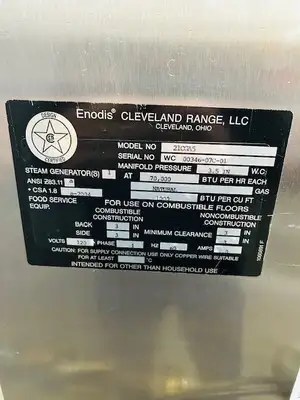 Cleveland 21CGA5 (5) Pan Convection Steamer - Countertop, Natural Gas
