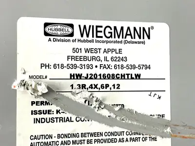 Used Hubbell Wiegmann HW-J201608CHTLW Electrical Boxes Michigan US | Maverick Industrial Sales #1396326