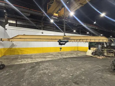 10 TON X 55' DEMAG SINGLE GIRDER TOP RUNNING BRIDGE CRANE: STOCK #22869