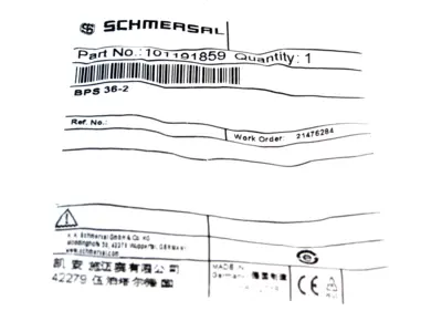 NEW SCHMERSAL BPS 36-2 ACTUATOR 101191859 BPS362