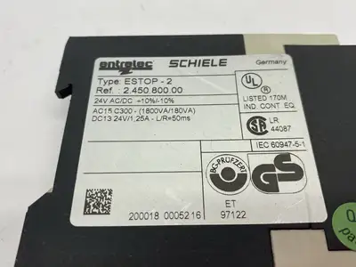 USED SCHIELE ENTRELEC MECOTRON® SAFETY RELAY ESTOP-2