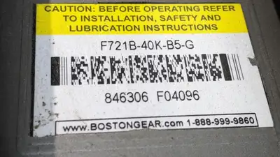 110047.00,F721B-40K-B5-G | Leeson 110047.00 Electric Motor w/Boston Gear F721B-40K-B5-G Speed Reducer - Used